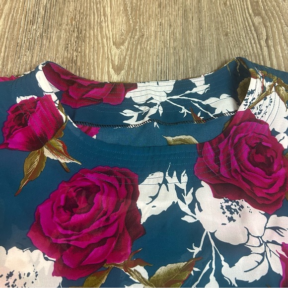 Sheer Tie Waist Floral Blousese - Picture 5 of 8